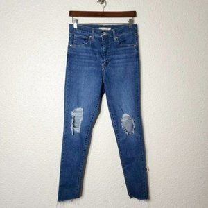 Levi's Mile High Super Skinny Distressed Jeans Medium Wash Women's Size 29